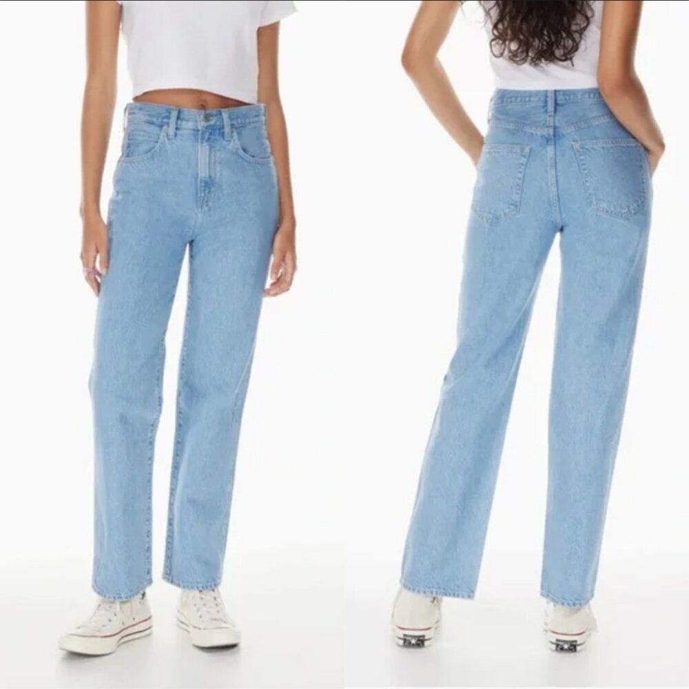 Sunday Best Aritzia Light Wash Cowboy Straight Leg High Waisted Cotton Jeans